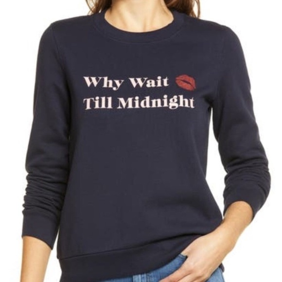 New 1901 Nordstrom Why Wait Till Midnight Graphic Crew Neck Sweatshirt XS - Picture 1 of 9